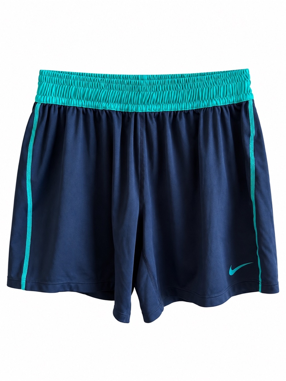 Nike Dri-FIT Navy Blue & Teal Athletic Shorts Size S
